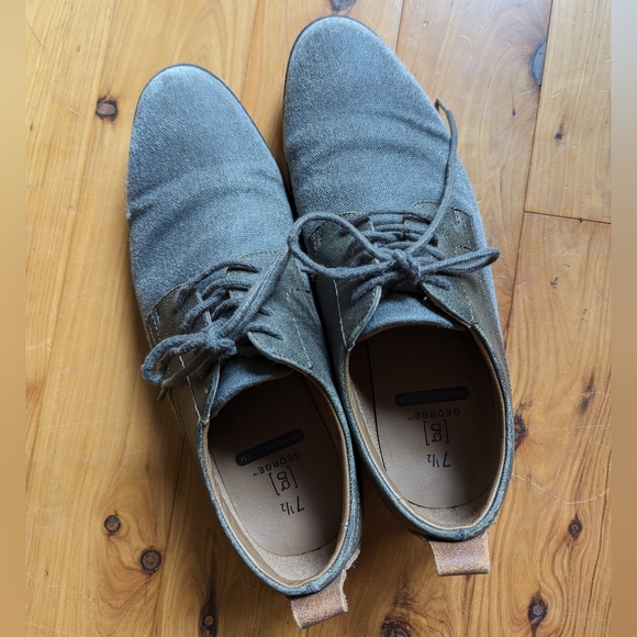 GEORGE men's gray canvas lace-up casual loafers - Picture 5 of 5